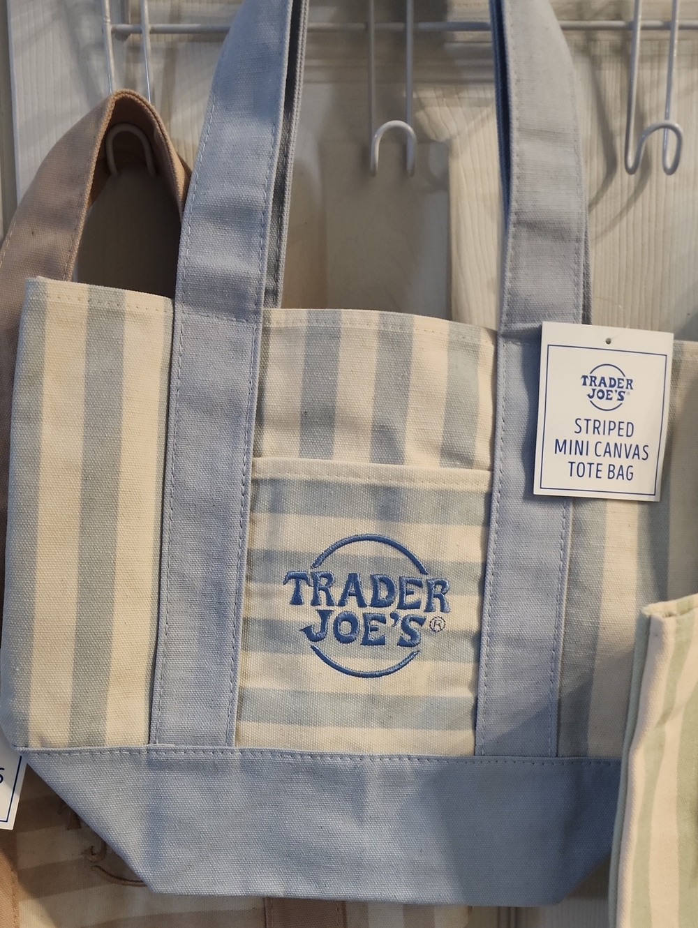 NWT Trader Joe’s Pastel Striped Mini Canvas Tote Bags (Set of 4) Summer 2026 - Picture 2 of 5